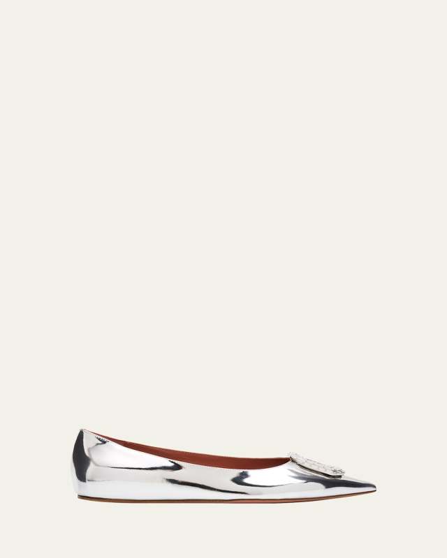Camelia Metallic Leather Ballerina Flats